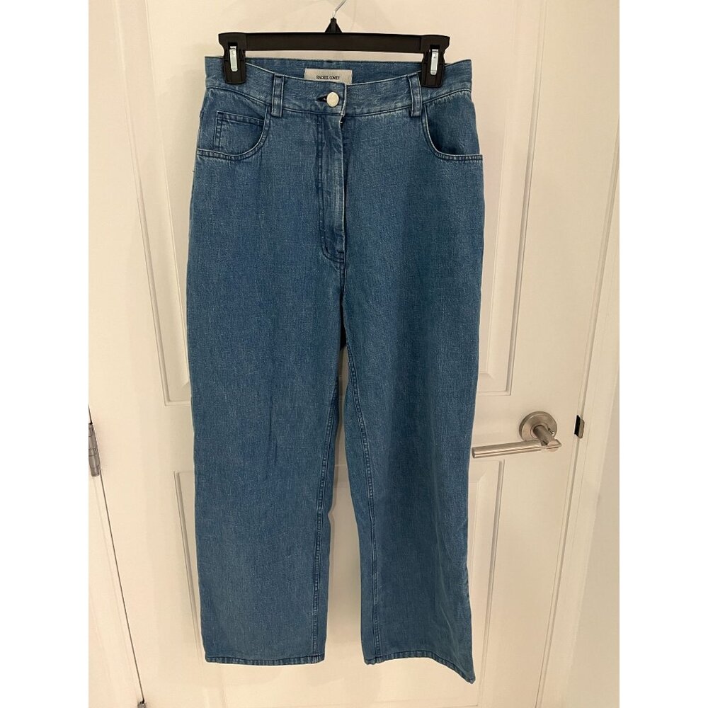 Rachel Comey Wide Leg High Waist Cropped Blue Denim Jeans Size 4